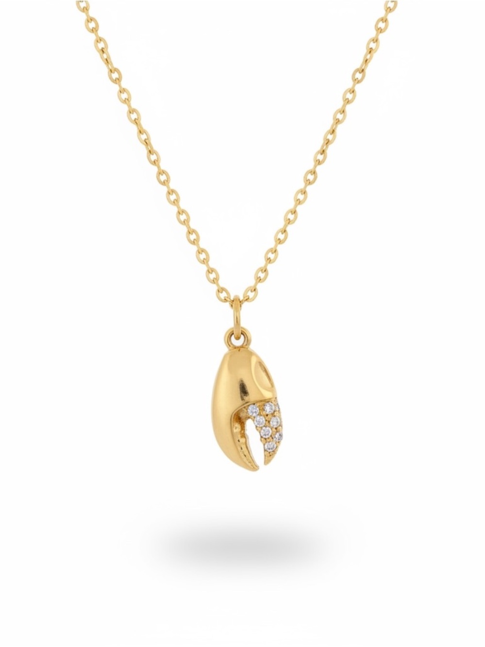 Vintage Rare Gold Lobster Claw Pincer Charming Charlie Rhinestone Pave Pendant